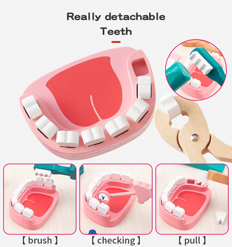 Children's wooden makeshift home simulation medicine box doctor set nurse boy girl baby role-playing toy