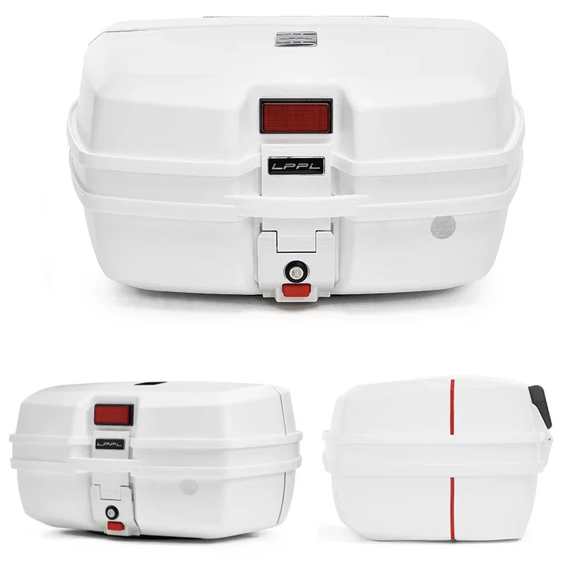 45L Motorcycle Tour Tail Box Motorcycle Luggage Box Top Case with 2 Keys Multifunctional for Luggage Storage