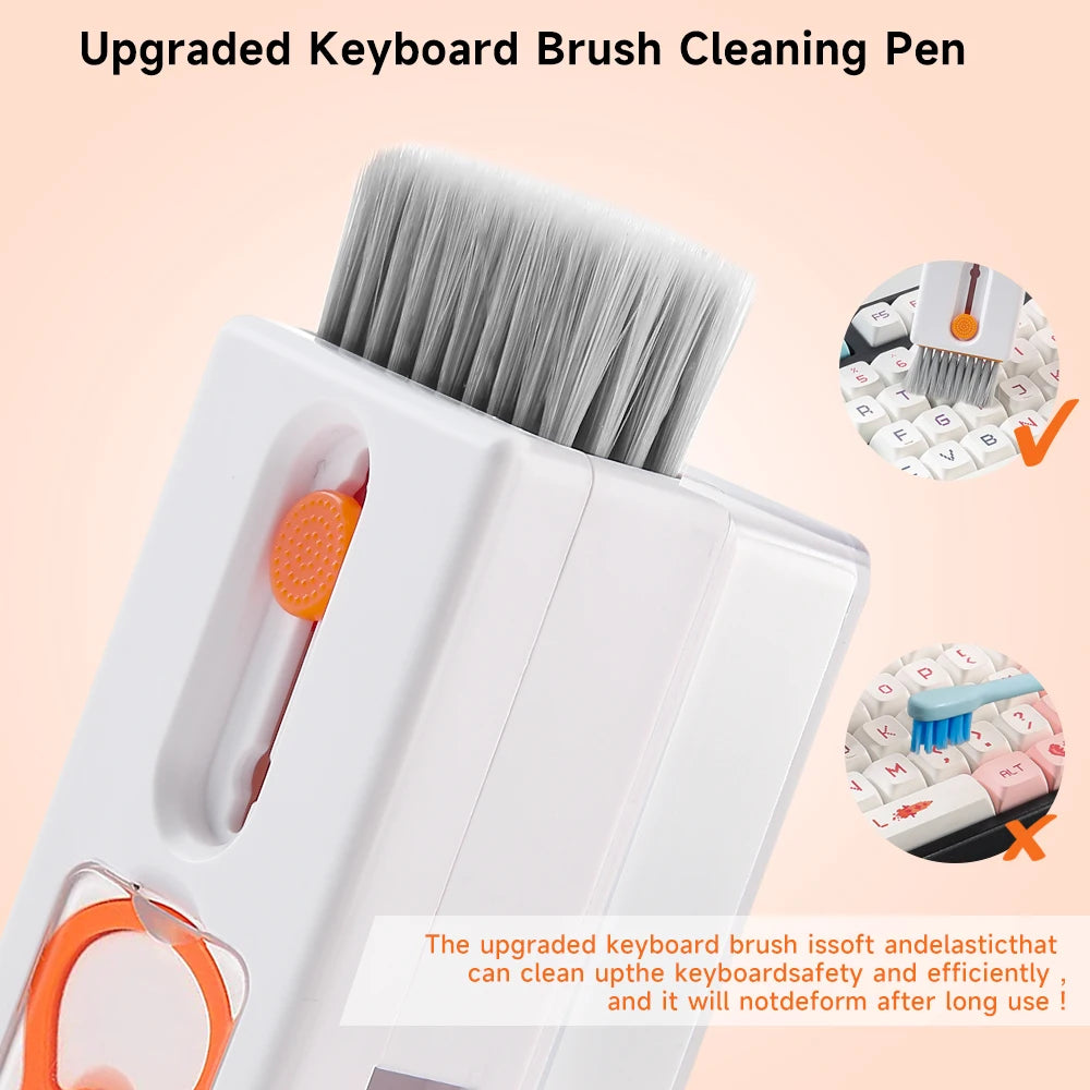 11-in-1 Computer Cleaning Kit Bluetooth Earphone Cleaner Pen Keyborad Camera Brush Sim Card Ejector Keycap Puller Phone Holder