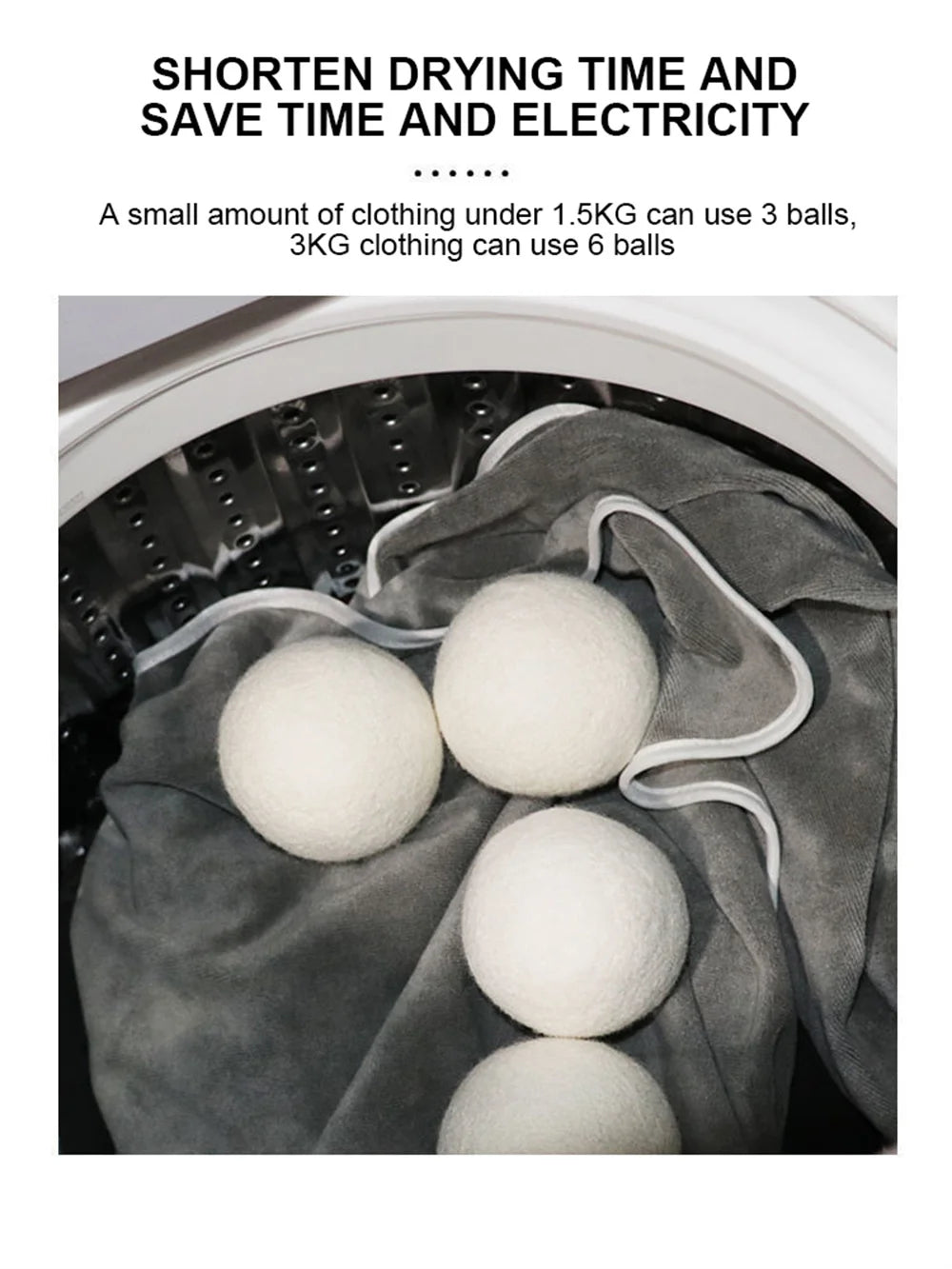 3Pcs Antistatic Special Anti-Winding Of Wool Household Drying Ball Reusable Washing Hine Parts 6Cm