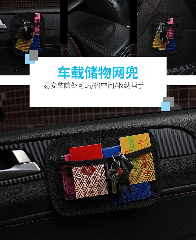 Stowing Tidying Oxford Fabric Car Storage Net Bag Automotive Pocket Multi-use Car Seat Back Organizer