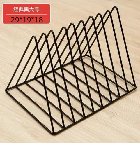 Book Storage Rack Desktop Iron Bookshelf Vinyl Records Holder Student Stationeres Organizer Newspapers Magazines Stand retail