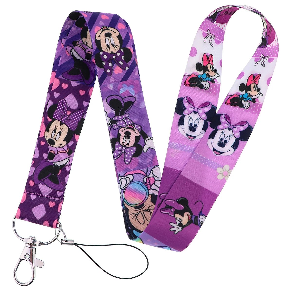 KKZ004 Mickey&Minnie Stitch Lanyard For Keys Keychain Badge Holder ID Credit Card Pass Hang Rope Lariat Phone Charm Gift