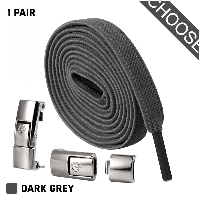 New Press Lock Shoelaces without ties Elastic Laces Sneaker 8MM Widened Flat No Tie Shoe laces Kids Adult Shoelace for Shoes