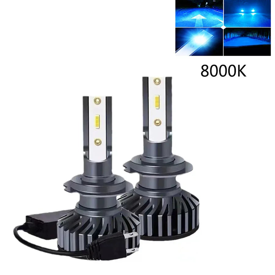 Car headlights H4 H7 LED H11 9005 3000K yellow light 6000K white light spotlight king 160W 24000LM lighting 1860 CSP12V LED head