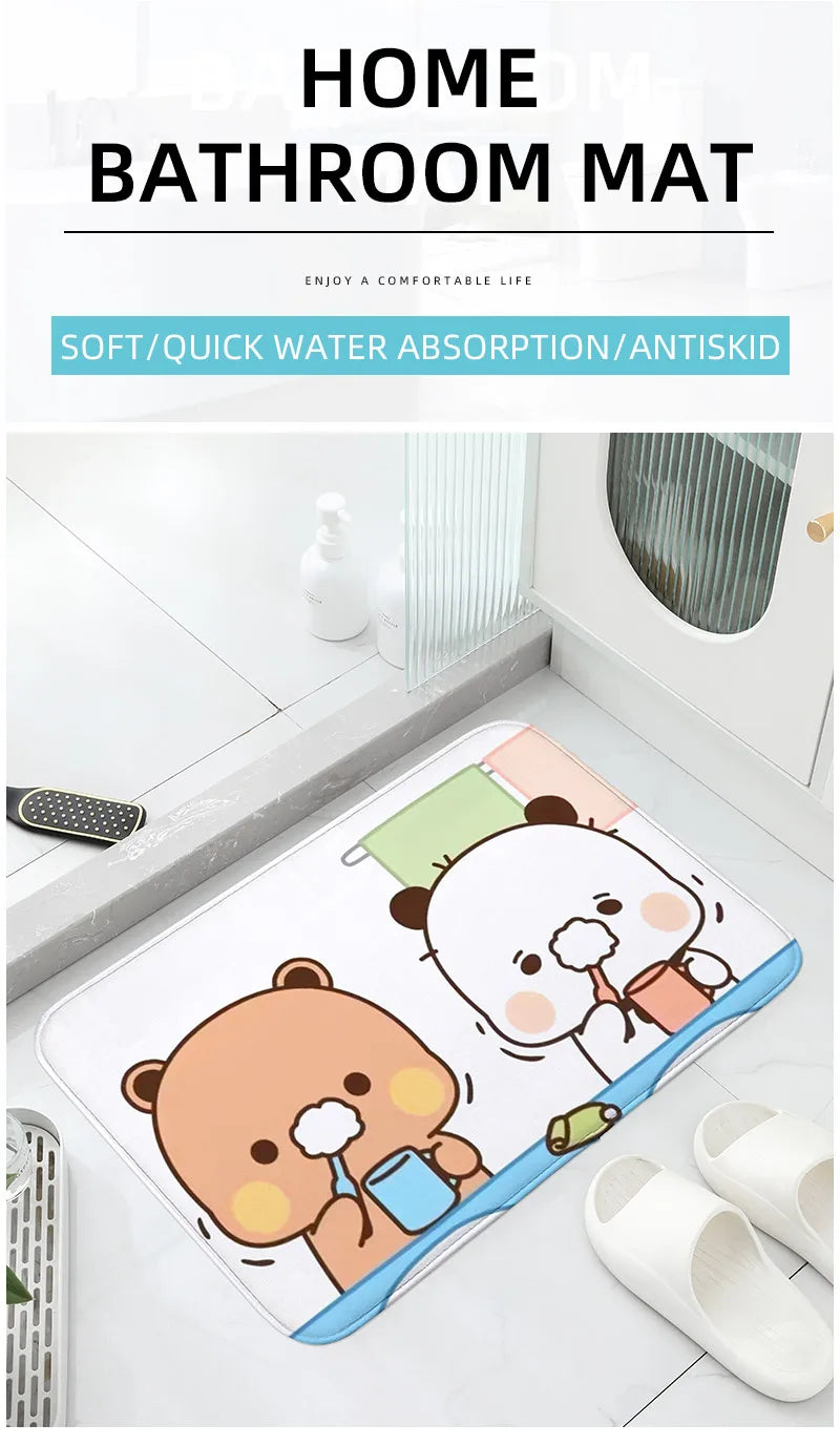 1Pc Bubu and Dudu Cute Cartoon Welcome Mat Entrance Doormat Balcony Bathroom Floor Mats Non-slip Rug Bedroom Carpet Home Decor