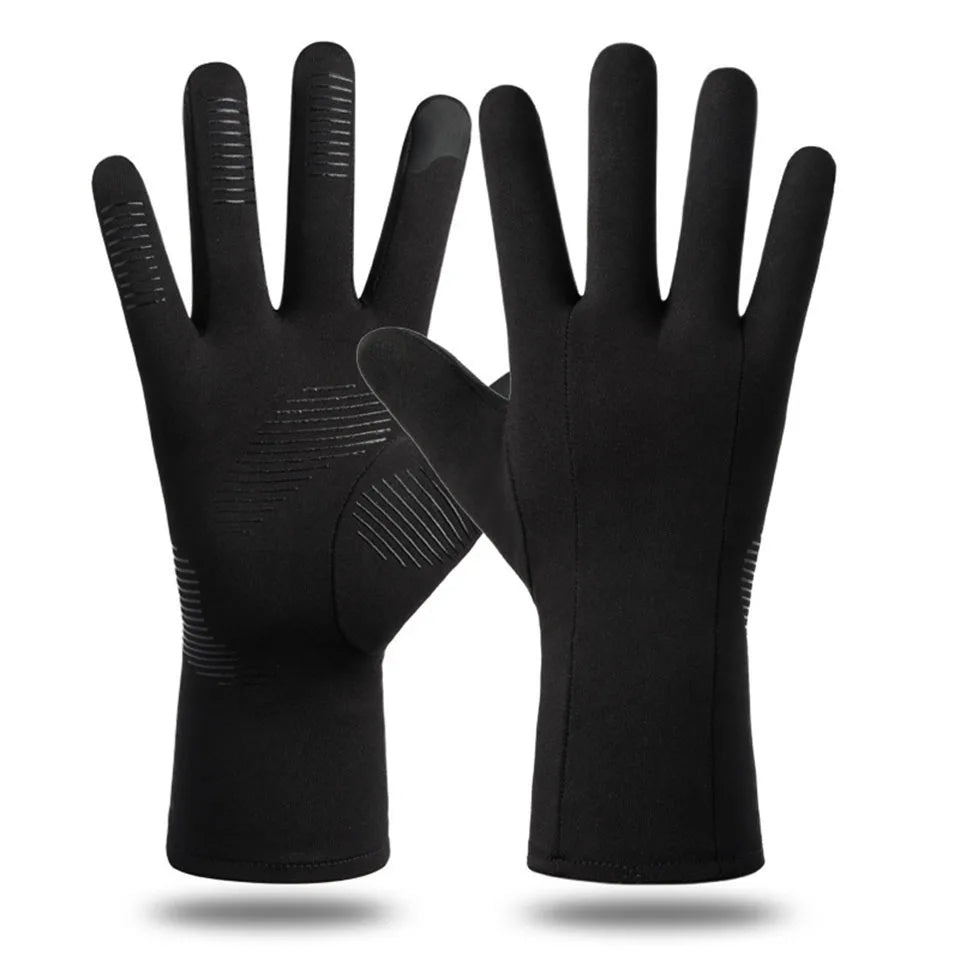 NOFOXO 1Pair Winter Thermal Bike Gloves Touch Screen Water Resistant Windproof Cycling Driving Hiking Skiing Running Men Women