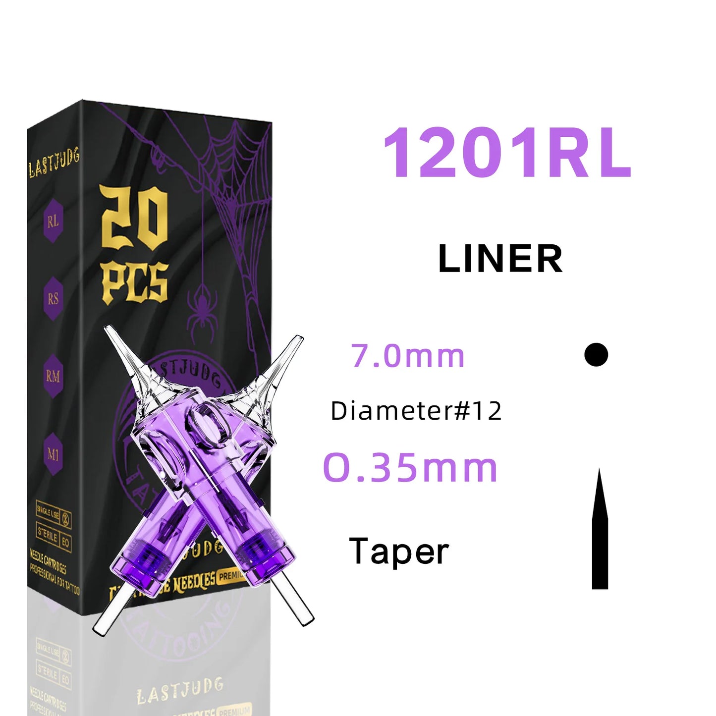 LASTJUDG Tattoo Needles 20PCS Disposable Tattoo Needles RL RS M1 RM Permanent Makeup Tattoo Cartridge Needle For Tattoo Pen