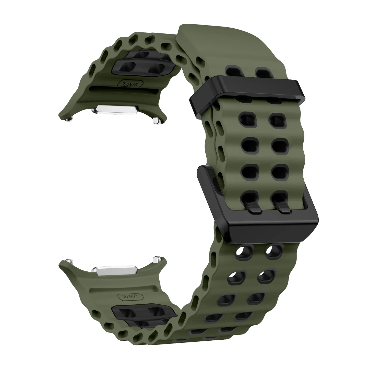NEW Marine Silicone Strap for Samsung Watch Ultra 47mm Bracelet No Gaps Sport Two-tone Band for Galaxy 7 Ultra Watchband Straps
