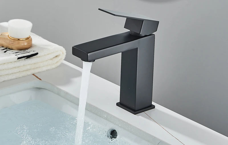 Shinesia Bathroom Faucets Stainless Steel Basin Faucet Tall And Short Deck Mounted Bathroom Sink Mixer Tap Hot And Cold Water