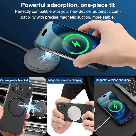 Ultra Thin Case For IPhone 17 Air 17 Pro Max Magsafe Frameless Magnetic Wireless Charging Hard PC Phone Cover