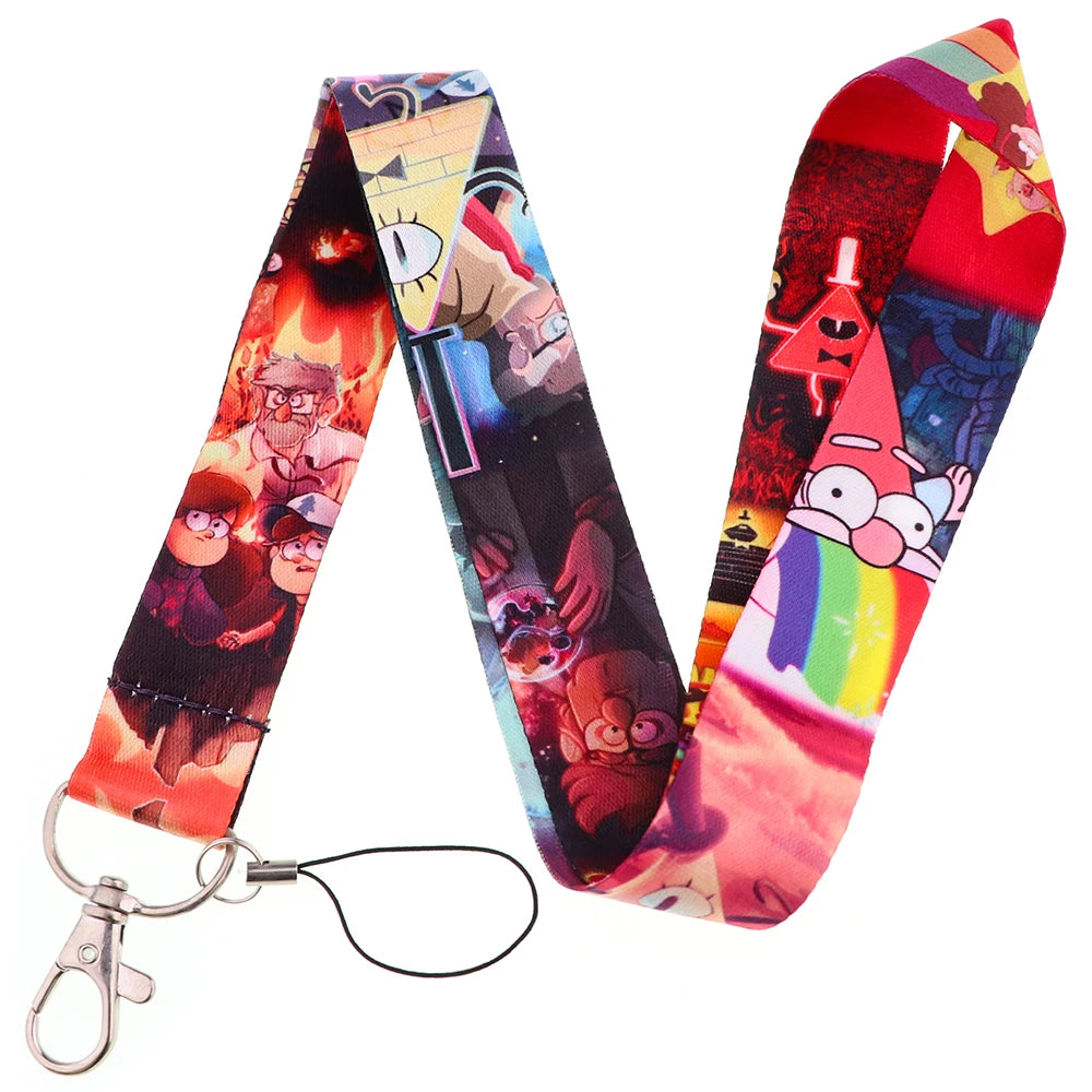 KKZ004 Mickey&Minnie Stitch Lanyard For Keys Keychain Badge Holder ID Credit Card Pass Hang Rope Lariat Phone Charm Gift