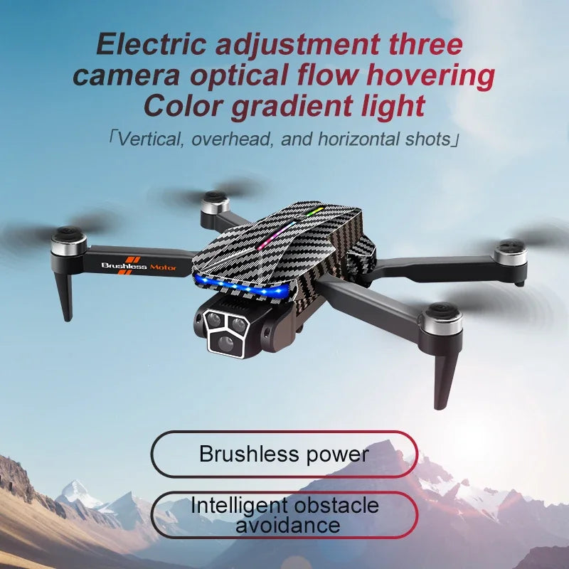 D9 DRONE 8K Professional 4K Three Cameras Brushless No GPS Obstacle Avoidance Optical Flow Position RC Quadcopter Gifts Toys