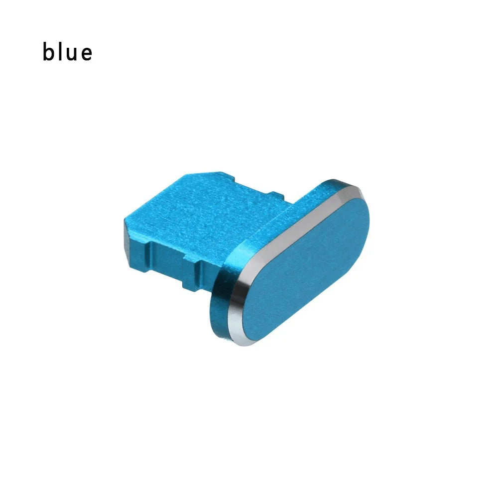 1pc Colorful Metal Anti Dust Charger Dock Plug Stopper Cap Cover Charging Port for iPhone 14 13 12 11/Xs/R/8/7 SE Metal Plug