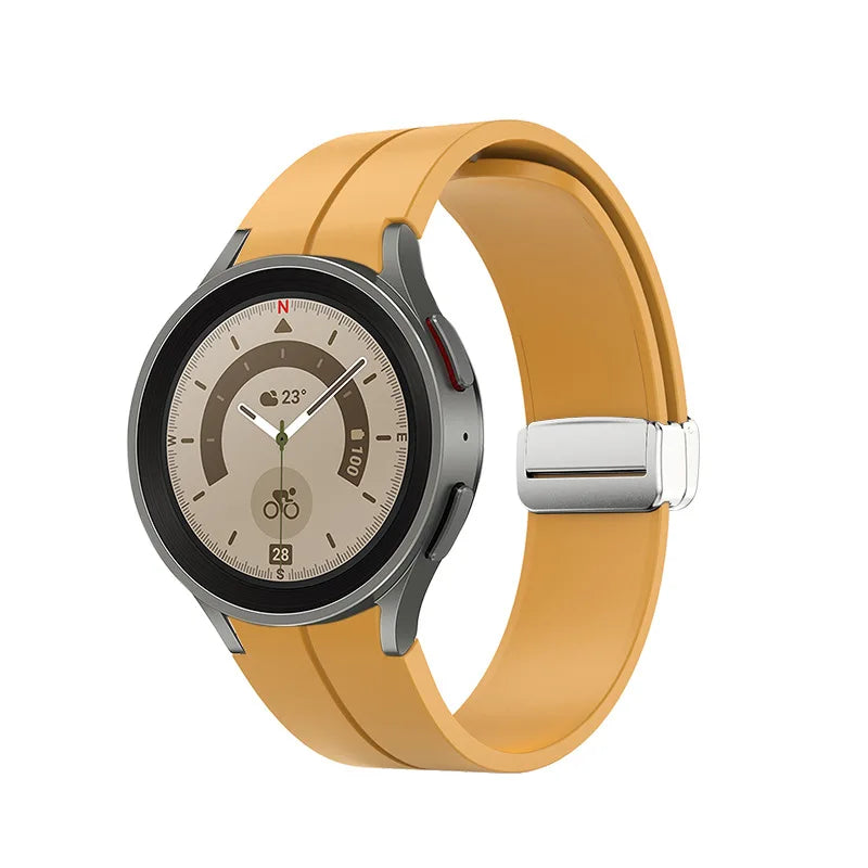 No Gap Soft Silicone Strap For Samsung Galaxy Watch 7 6 5 4 40mm 44mm Breathable Magnetic Wristband Watch 6 4 Classic/5 Pro 45mm