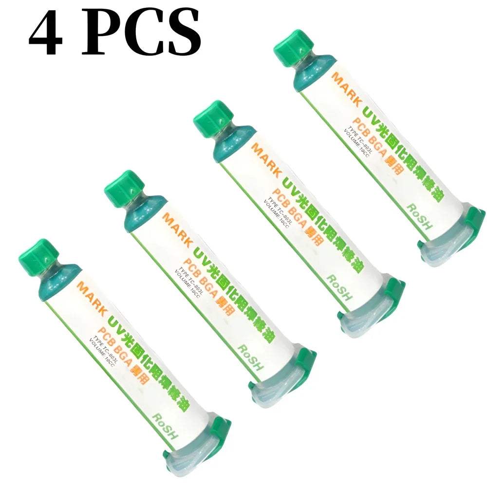 1-5pcs 10CC UV Curing Solder Mask Ink Resistance Paste Green Oil for PCB BGA Circuit Board Protect Paint Electronic Repair Tools