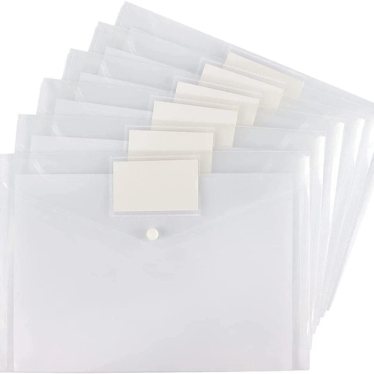 10pcs Hot selling A4 Button File Bag Color PP Plastic Archive Office Data Bag Bill Storage File Bag