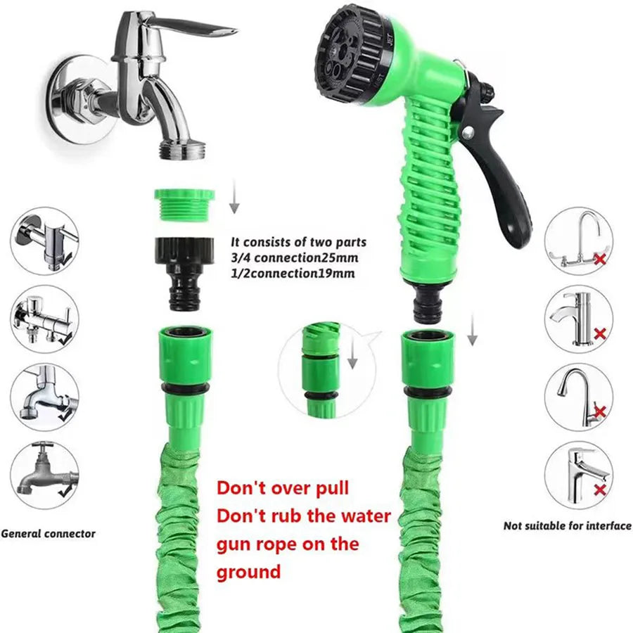 Water Gun, 7Water Spraying Functions, Home Expandable Magic Hose, High-Pressure Car Wash, Garden Watering Hose