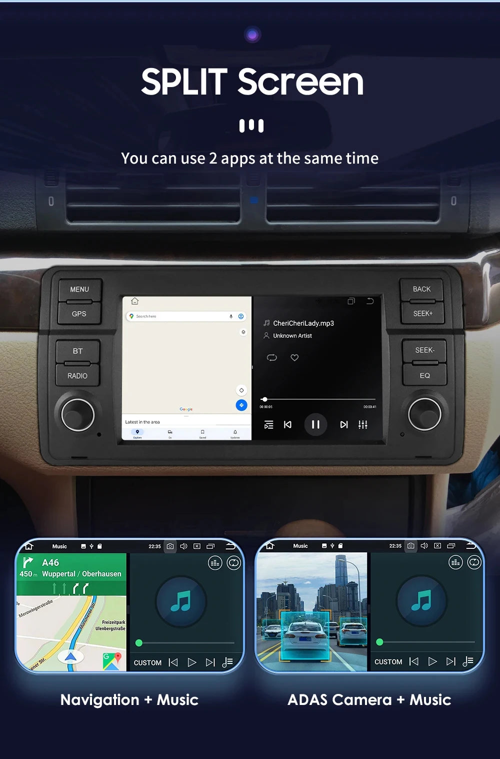 Junuse Car Multimedia Player For 3 Series BMW E46 M3 318/320/325/330/335 1998-2005 7" Android 13 GPS Radio CarPlay Navigation