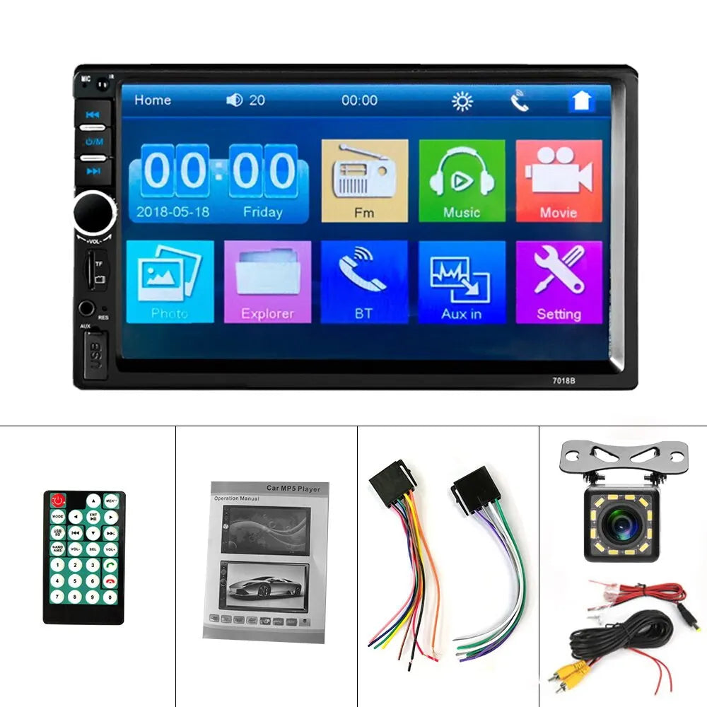 Acodo 2din Stereo 7inch Wired Carplay Radio Touch Screen Automotive Multimedia Bluetooth USB TF FM Radio Autoradio MP5 Player