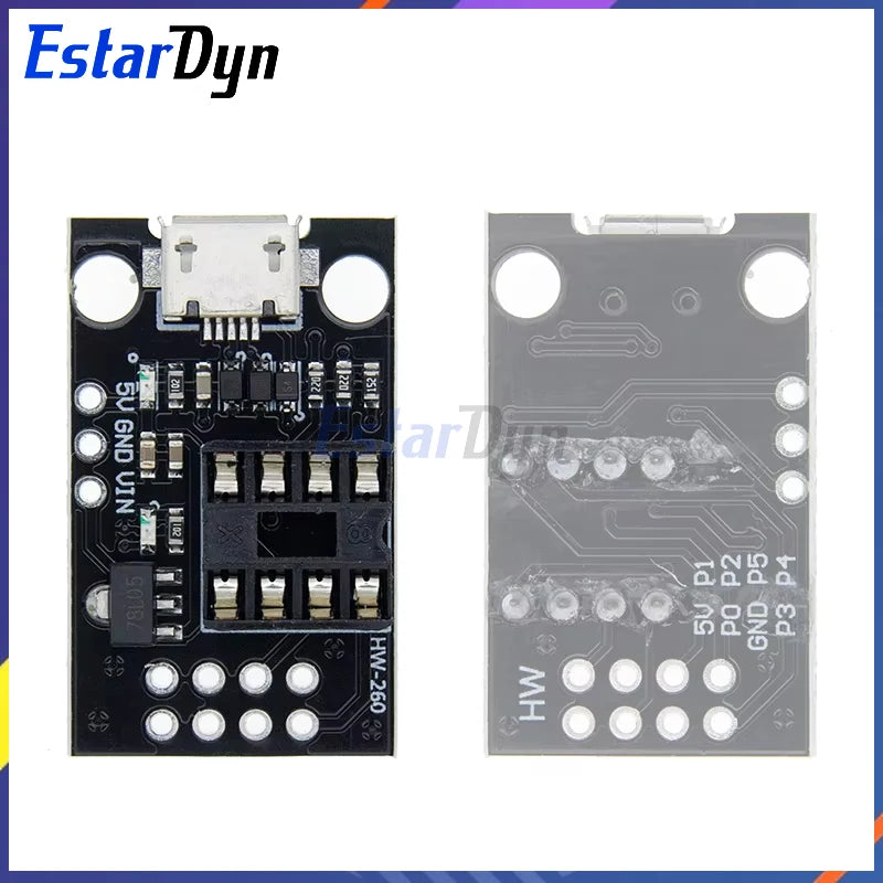 Estardyn ATtiny13A / ATtiny25 / ATtiny45 / ATtiny85 Pluggable ATTINY Development Programming Bare Board