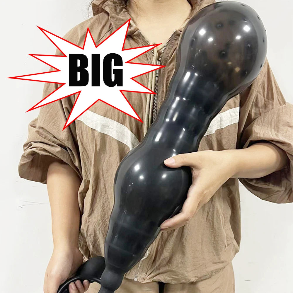 18-52cm Inflatable Anal Beads Anal Plug For Women Vaginal Dilator Men Butt Expander Big Dildos Female Masturbator Sex Toys Adult