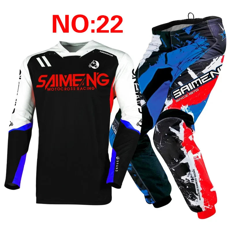 SIZE 20 22 24 26 28 saimeng children's enduro motocross gear set mx jersey pants motorcycle kits mtb Off Road youth racing suit