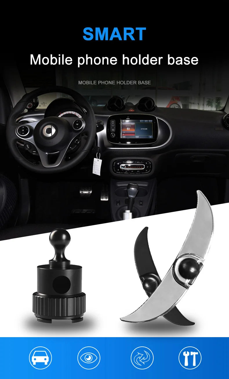 Car Phone Holder Base GPS Navigation Support Bracket For Mercedes Smart 450 451 453 Fortwo Forfour Car Accessories Interior