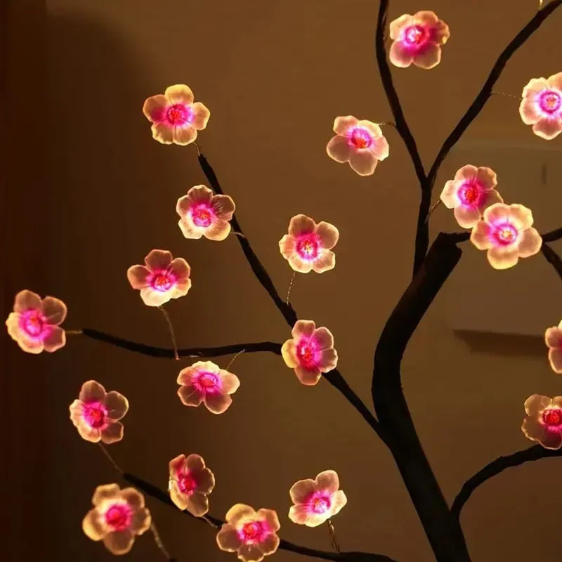 LED Table Lamp Tree Flower Blossom Fairy Light Night Lights DIY Artificial Christmas Creative Lighting Decoration
