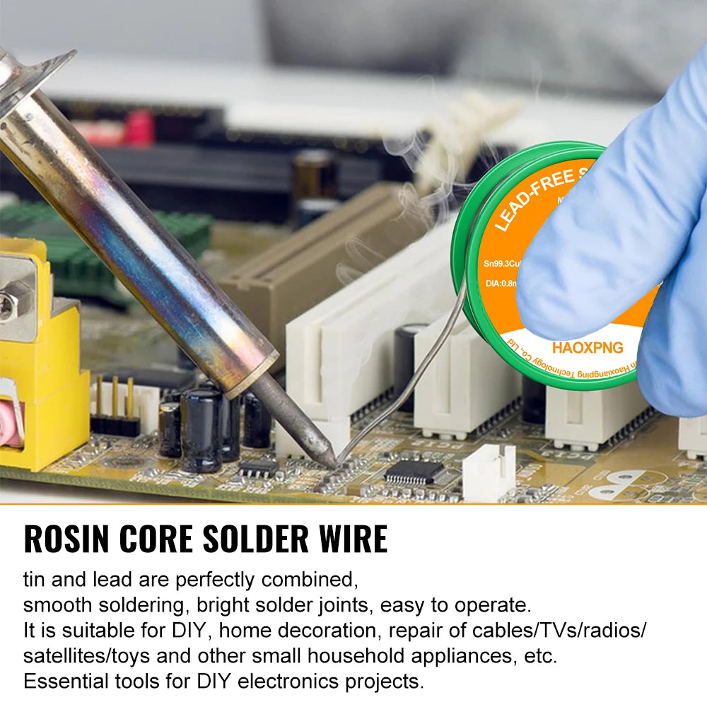 Lead-free flux core solder wire, no clean high purity solder wire, melting point 217, Sn69.3Cu0.7, 0.6mm, 0.8mm, 1.0mm