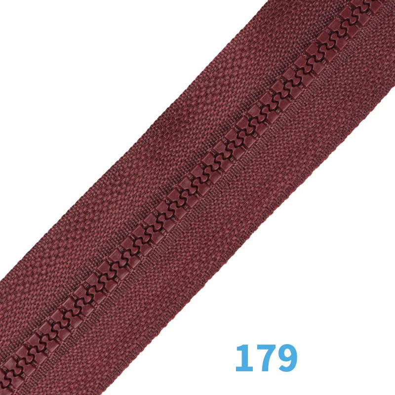 (10pcs)5# resin 60CM zipper clothing color single head open tail long down jacket cotton clothes glue teeth