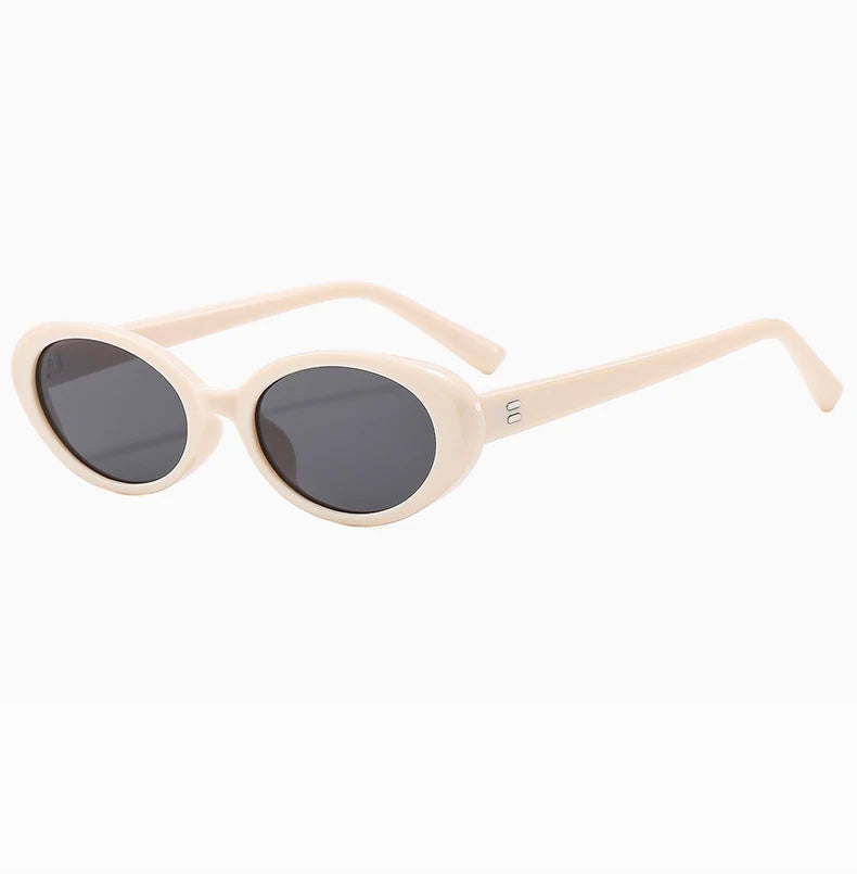 New Women's Retro Oval Sunglasses Black Small Frame Fashion Brand Trendy Hot Points Sun Glasses Female Lady Goggle UV400