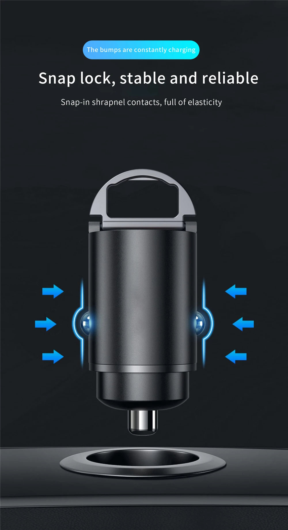 Mini 200W PD QC Pull Ring Fast Charging Car Charger USB C Car Phone Charger Adapter For iPhone 13 12 Xiaomi Samsung Huawei