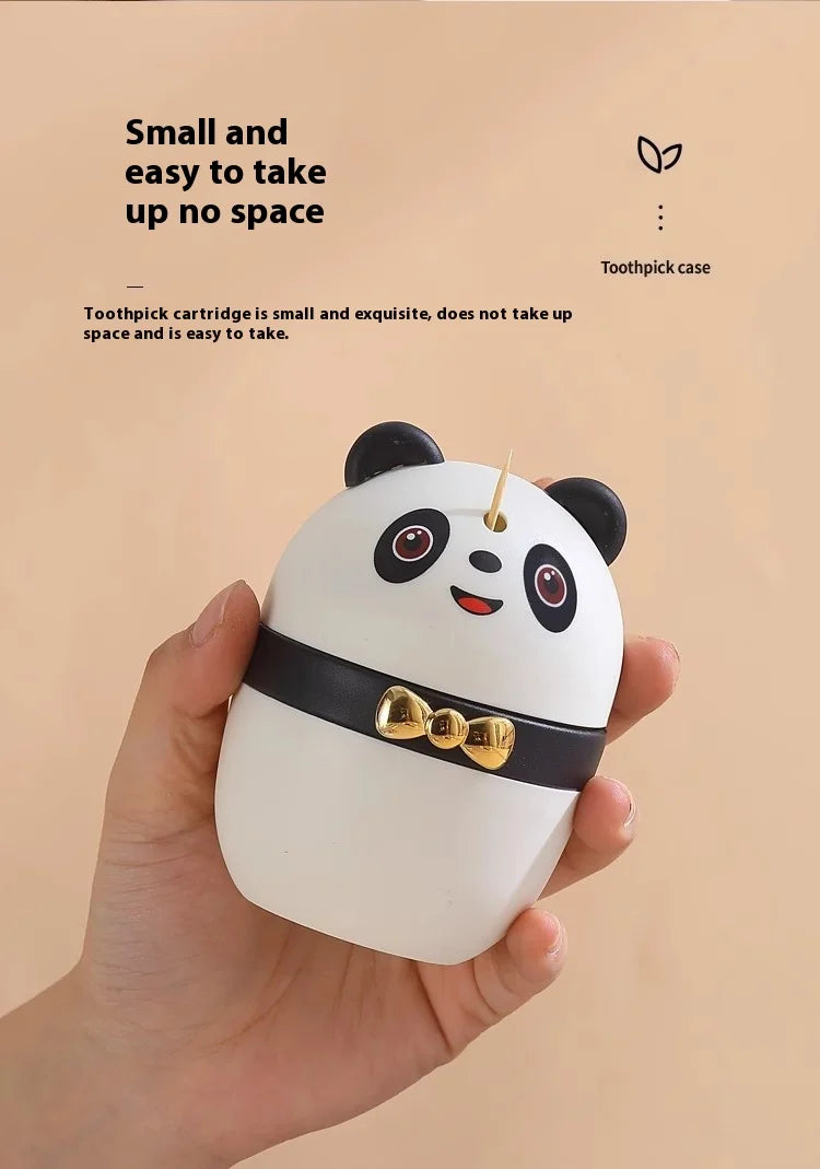 1pc Toothpick Box Household Panda Creative Toothpick Canister Toothpick Jar Toothpick Bucket Floss Box Cotton Swab Storage Box