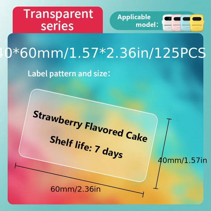 Marklife transparent thermal printing label paper, multifunctional and clear, suitable for home, school, gifts, etc|