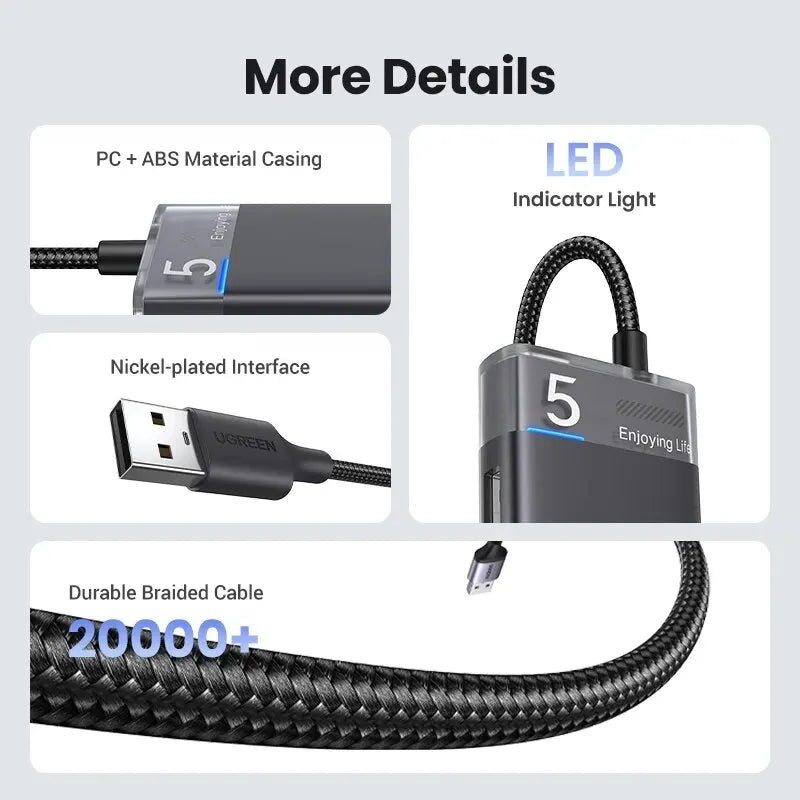 UGREEN USB HUB USB3.0 HUB 4 Ports 5Gbps USB Multi Splitter Adapter For Macbook iPad Pro Air Laptop PC Computer Accessories