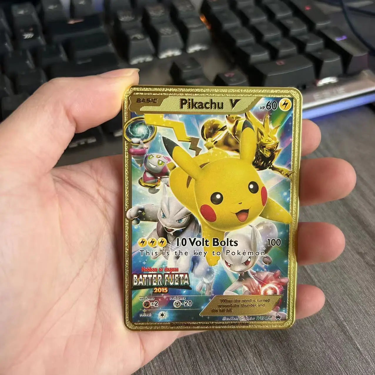 10000 Arceus Vmax DIY Golden Pokemon Cards in Spanish Iron Metal Pokmo Letters Kids Gift Game Collection Cards