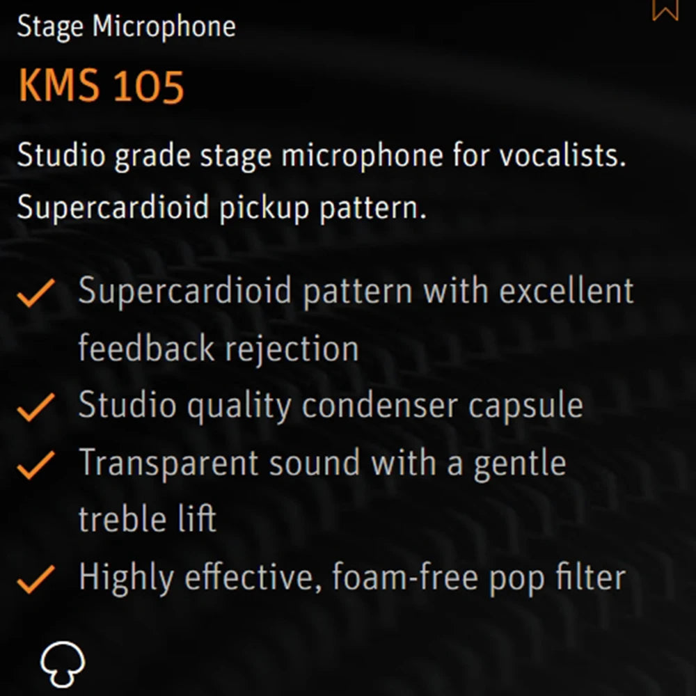 KMS105 Microphone kms 105 Supercardioid Vocal Mic Condenser Microfonos audio broadcast singing Recording Studio