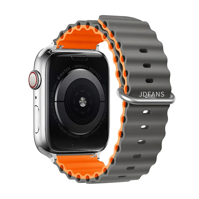 Ocean Band for Apple watch Ultra Series 10 9 7 8 5 6 SE 49mm 45mm 46mm 42mm 44mm 40mm 41mm Silicone bracelet correa iWatch Strap