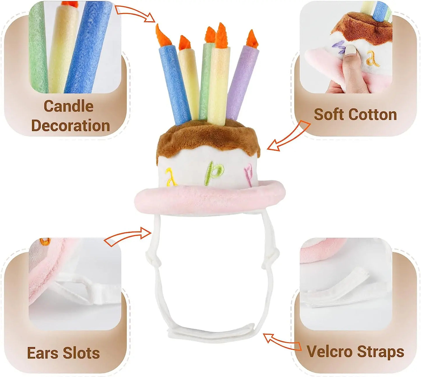 Pet Puppy & Cat Birthday Cake Hat,Holiday Pet Costume Cat Birthday Hat Small Dog Birthday Cake Hat Dog Birthday Party Supplies