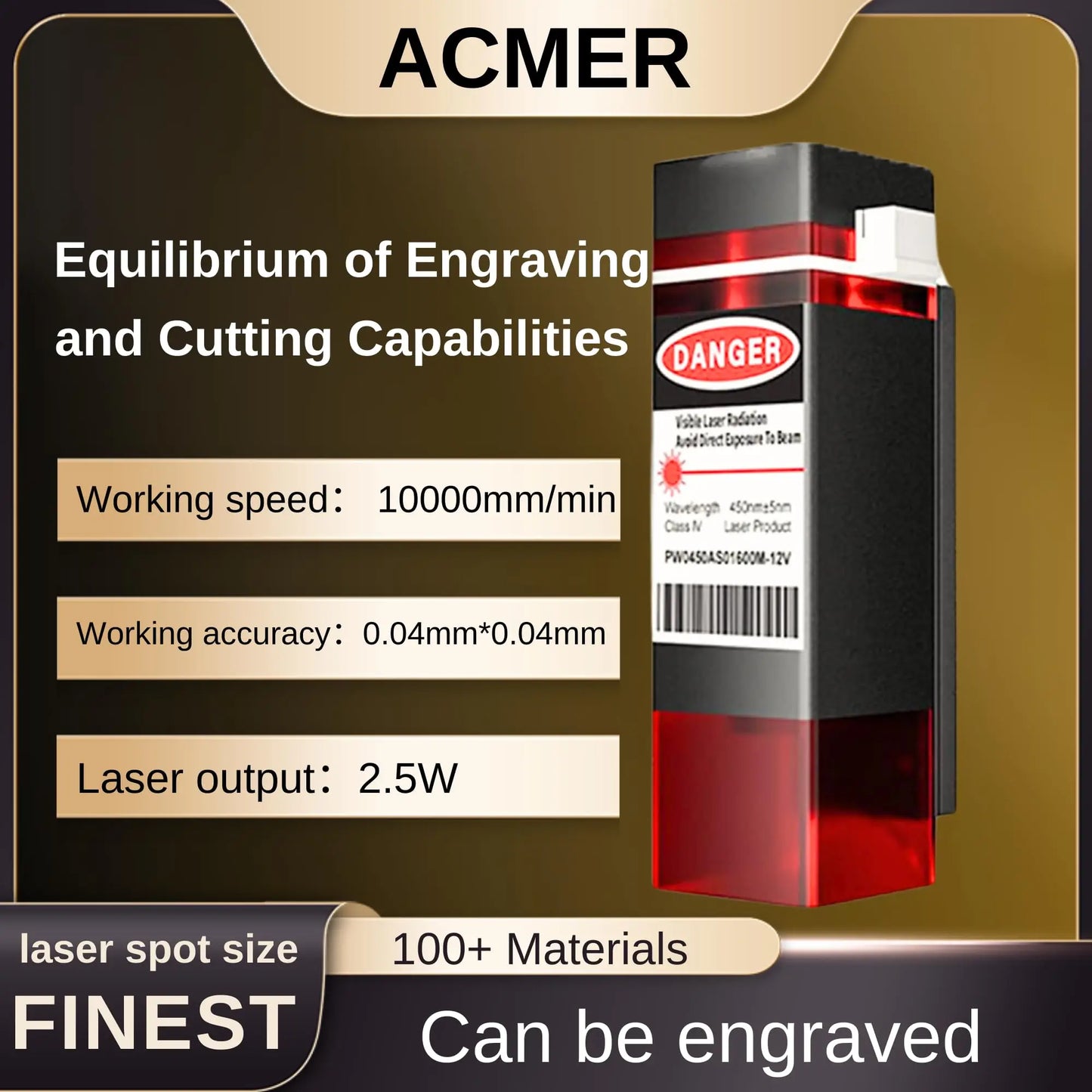 Acmer S1 Laser Engraver Mini Machine Portable Engraving Tool Beginner Friendly DIY 5.1*5.1inch Laser Class 4