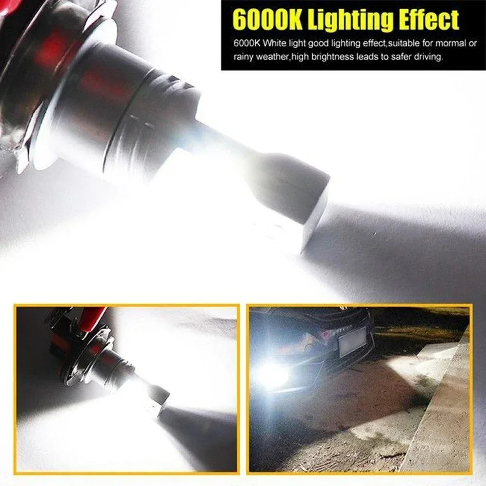 2Pcs H15 LED Bulb Headlight 3570 CSP Car Fog High Beam Day Driving Running Light 12V 6000K White Auto Lamp For VW Audi