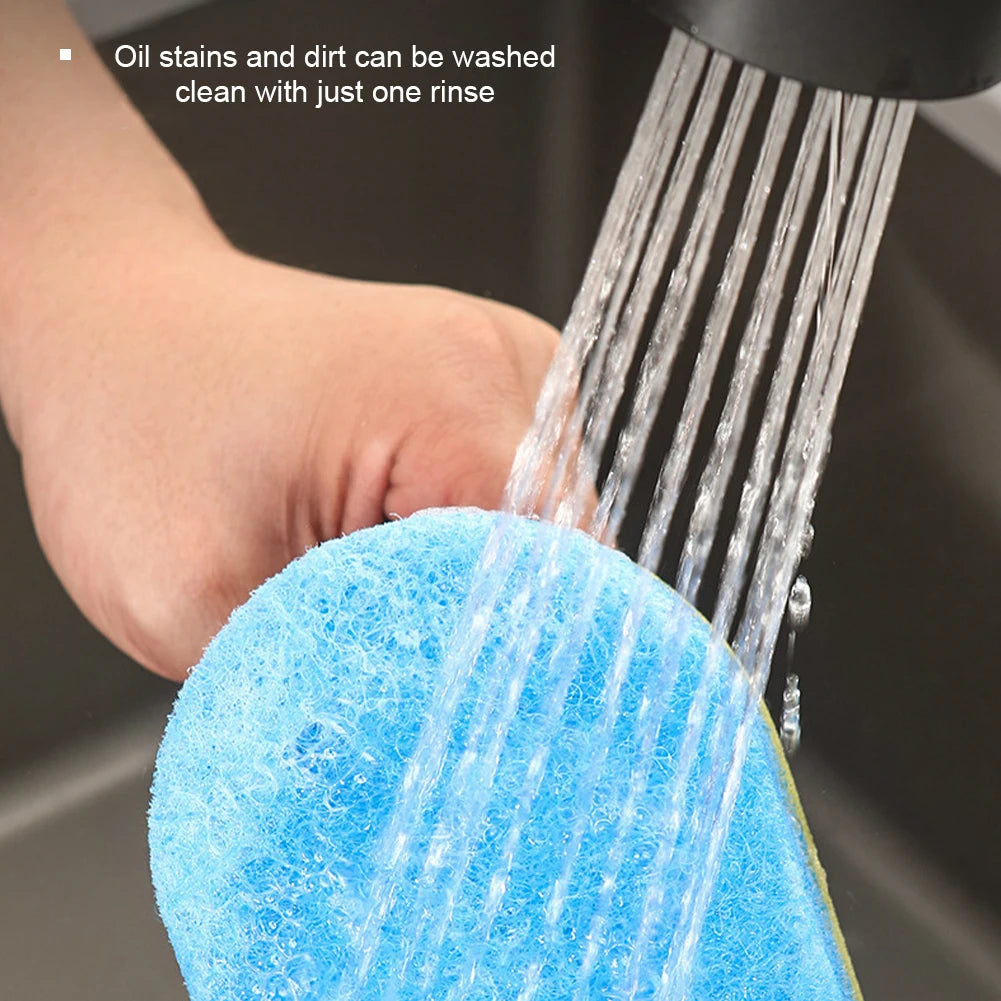3PCS Household Cleaning Tool Brush with Handle Sponge Easy To Clean Kitchen, Bathroom, Ceramic Tiles, Walls and Windows Cleaning