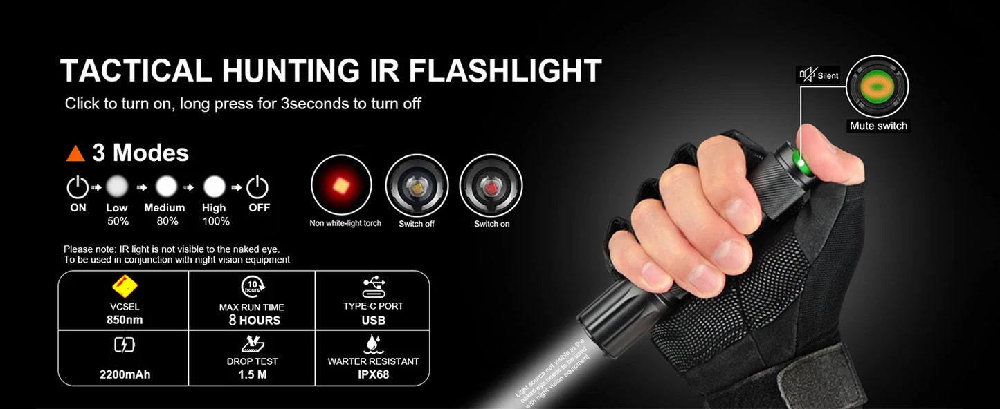 Night Vision Scope Night Vision Rifle Scope with IR850 MOA Recording and Range Finder Infrared Tactical monocular with Crosshair