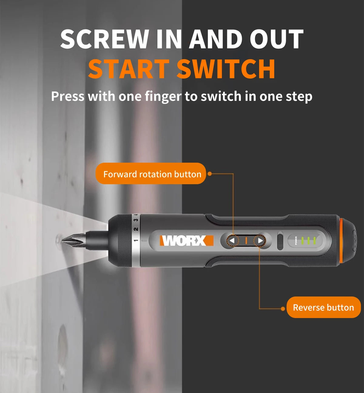 WORX WX242 420 4V Electrical Screwdriver Set Smart Cordless Electric Screwdrivers Rechargeable 30 Bit Set Mini Drill Power Tool