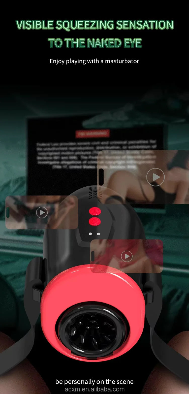 New APP Bluetooth Control Wearable Auto Male Masturbator with 6 Thrusting Vibrating Masturbation Stroker Machine Cup for Men