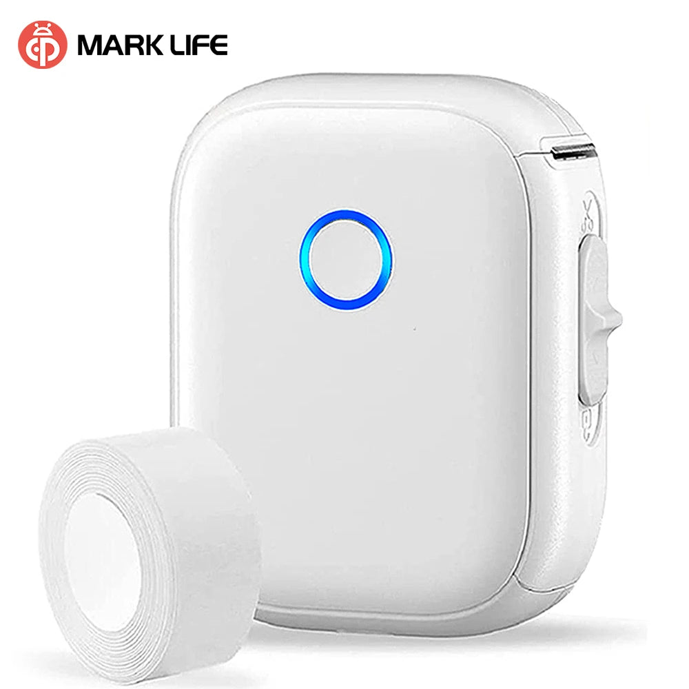 P12 Self Adhesive Sticker Label Printer Portable Labeling Machine Wireless Bluetooth Mini Label Maker with1PK Continuous Paper