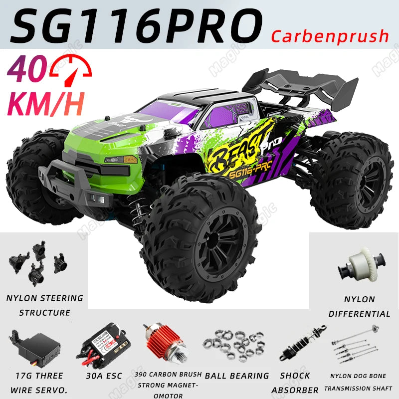 2.4G Remote Control Car 4WD Professional Racing Car SG116PRO/MAX Remote Control Car Brushless High Speed 80KM/H Off-road Drift
