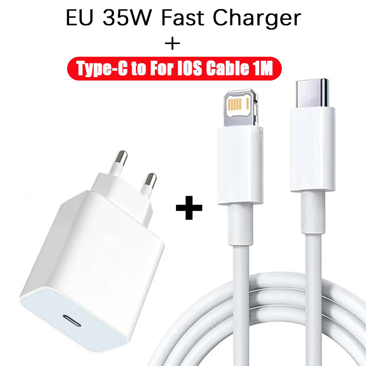 PD 35W Fast Charger Set For iPhone 11 12 13 14 15 16 Pro Max Plus Fast Charging Cable 1M For iphone16 Serives Phone Wall Charger