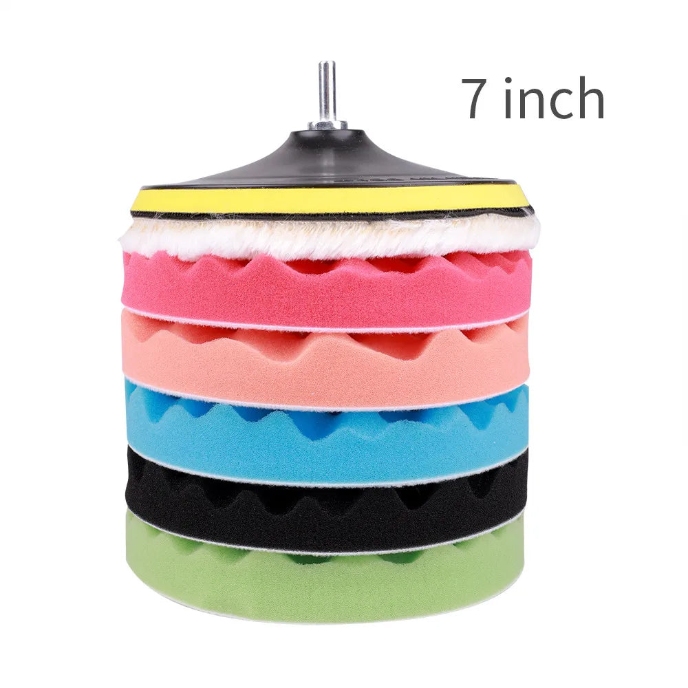 8Pcs Car Polishing Kit Polish Pad 3/5/7 Inch Car Polishing Disc Waxing Sponge Car Polisher Buffing For Car Polisher accessories